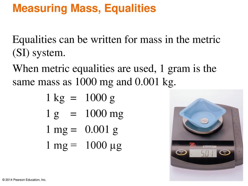 Measuring Mass, Equalities