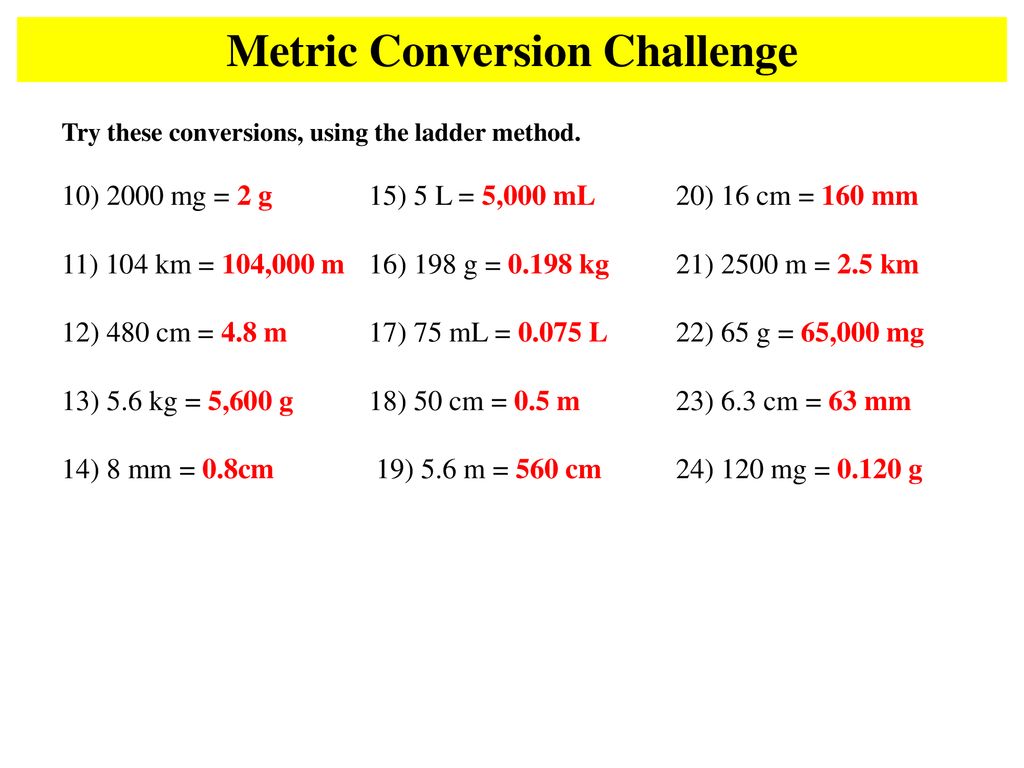Metric Conversion Challenge