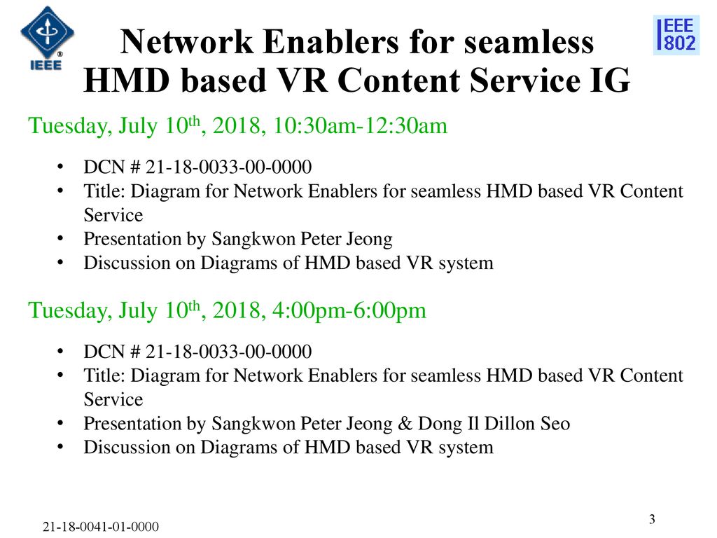 Network Enablers for seamless HMD based VR Content Service IG