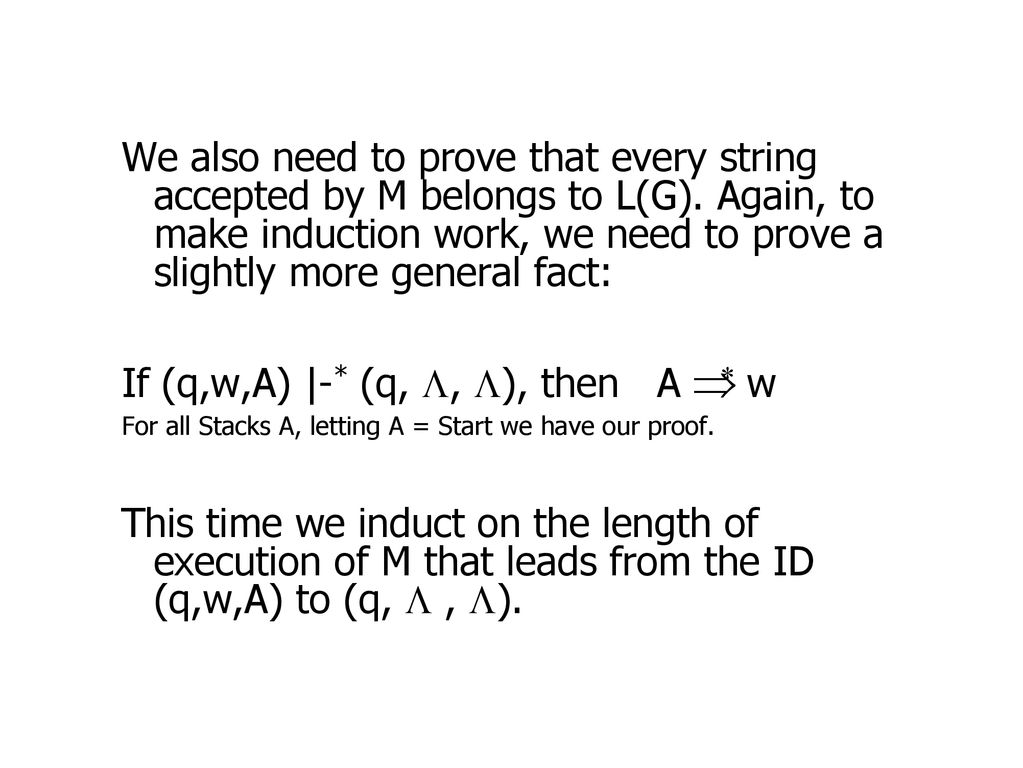 Last Lecture We Began To Show Cfl Pda Ppt Download