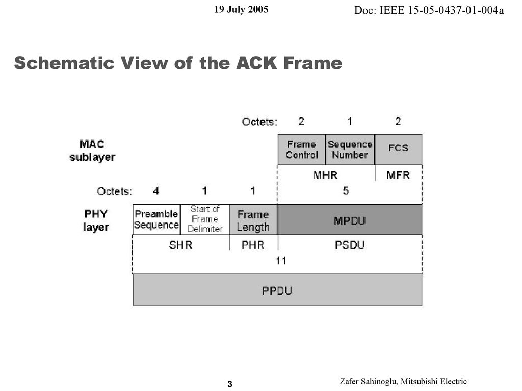 Schematic View of the ACK Frame