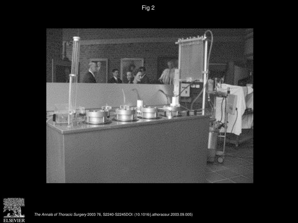 Fig 2 Reproduction of the original heart-lung machine at the 50th anniversary symposium.