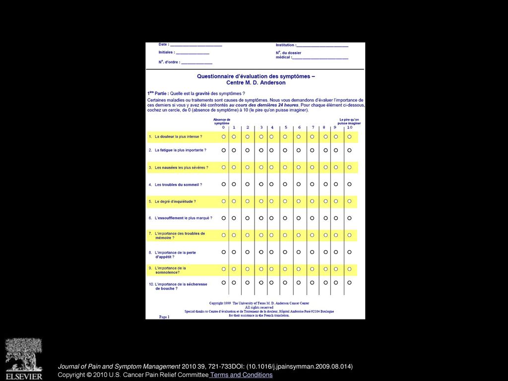 Journal of Pain and Symptom Management , DOI: ( /j.jpainsymman )