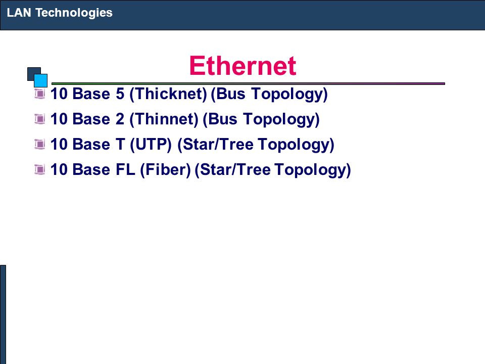 Ethernet 10 Base 5 (Thicknet) (Bus Topology)