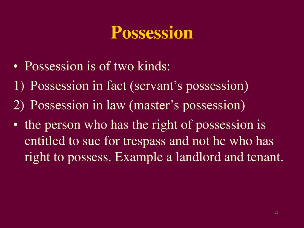 Possession Possession is of two kinds: