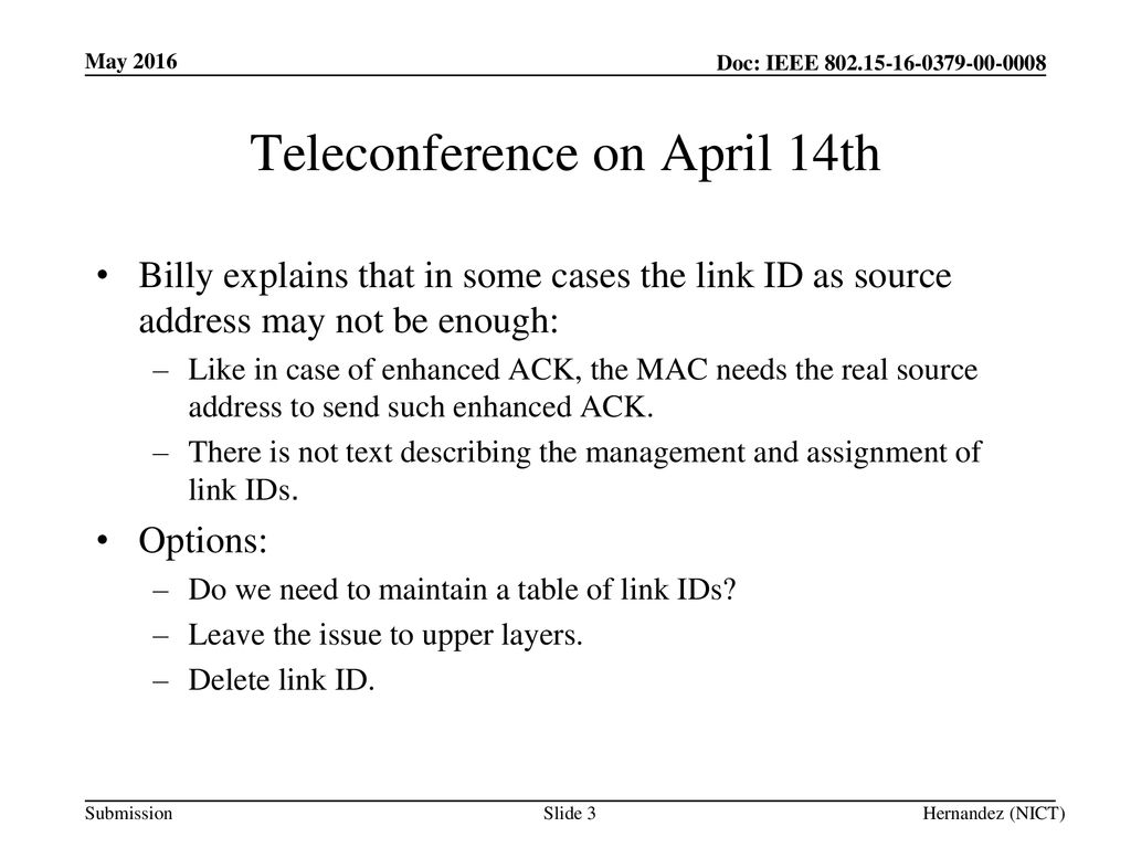 Teleconference on April 14th