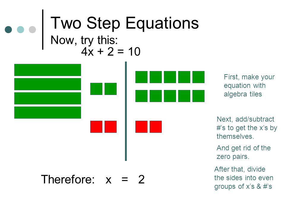 Two Step Equations Now, try this: