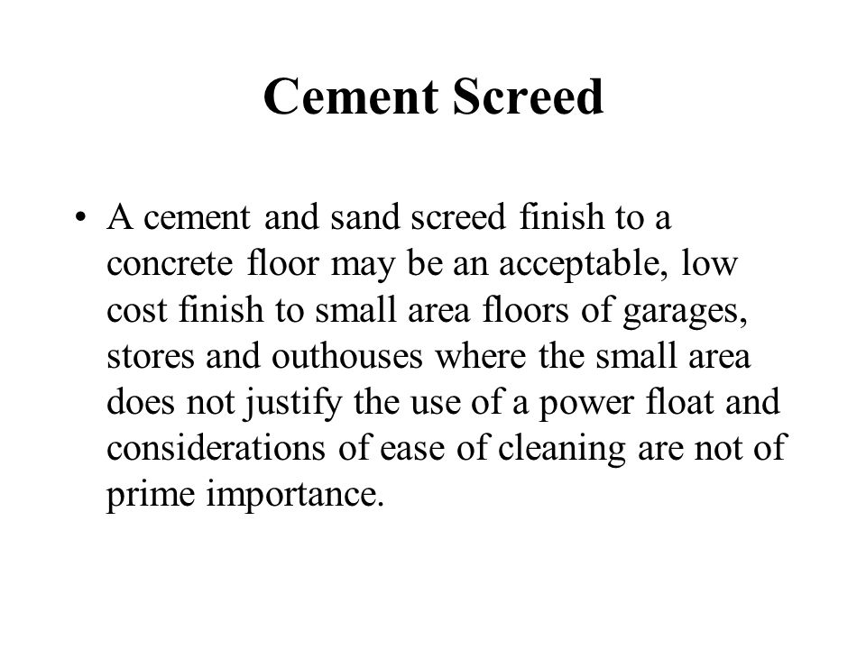 Cement Screed