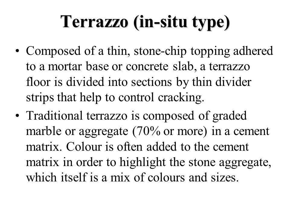 Terrazzo (in-situ type)