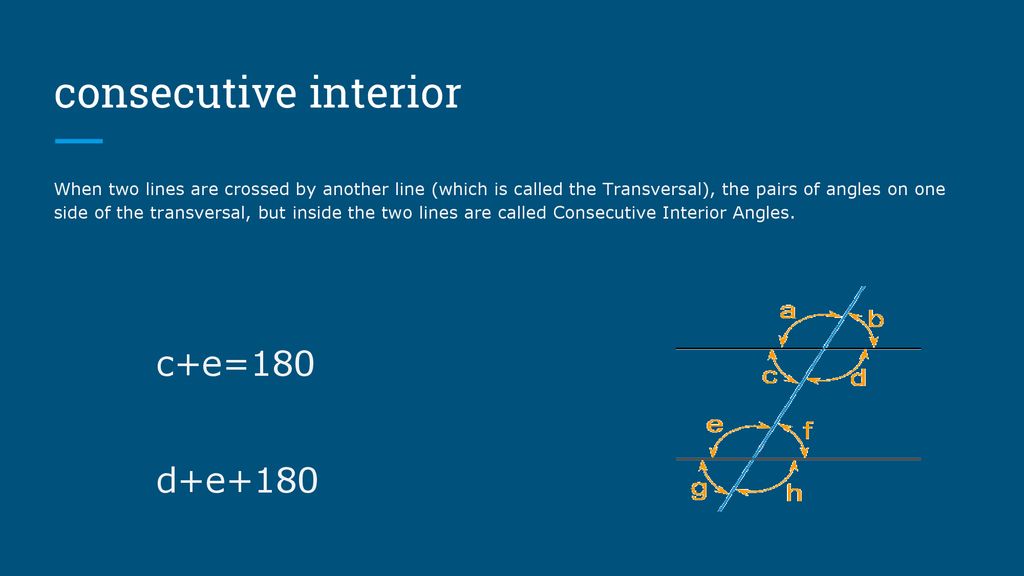 Transversal Corresponding Angles And Consecutive Interior