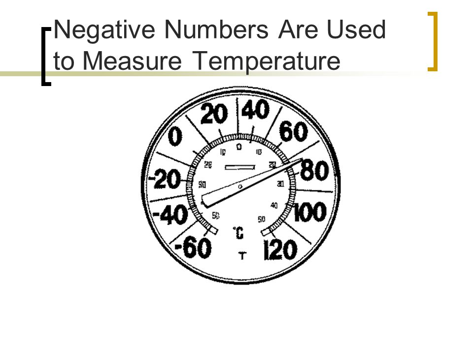 Negative Numbers Are Used to Measure Temperature