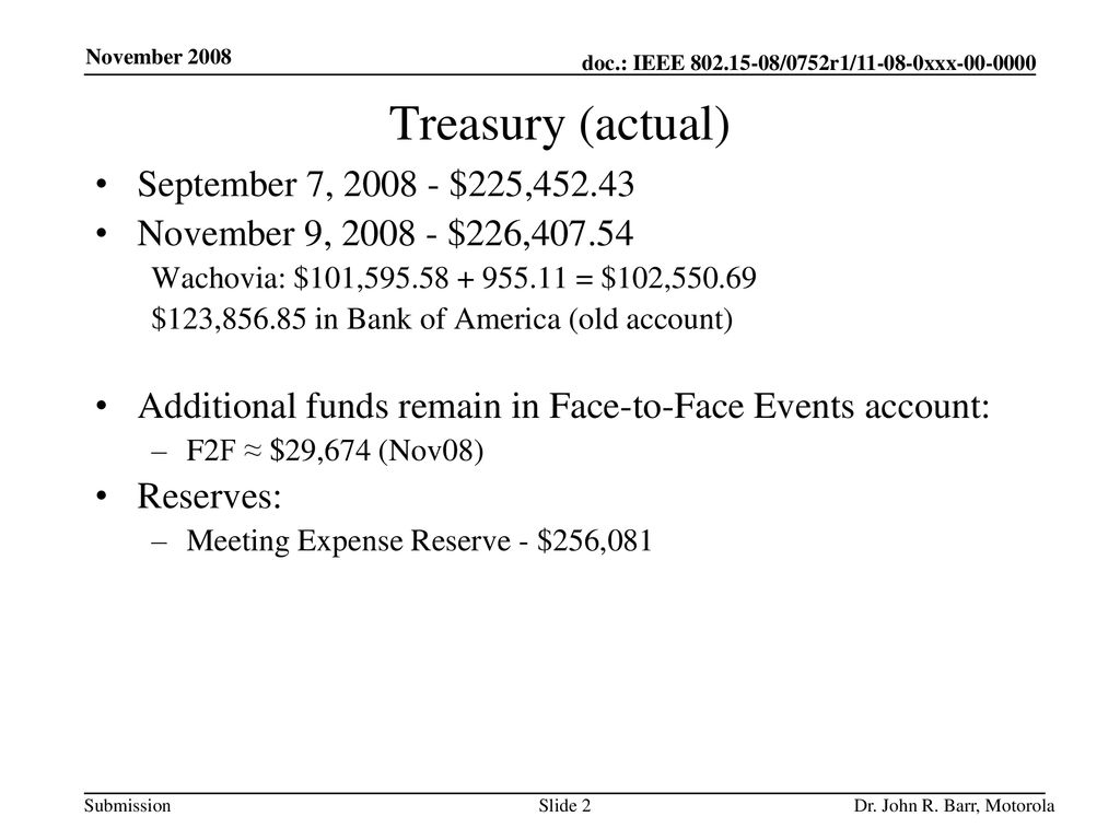 Treasury (actual) September 7, $225,452.43