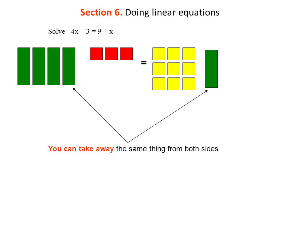 Section 6. Doing linear equations