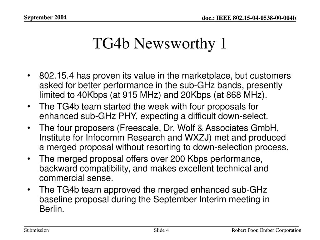 September 2004 TG4b Newsworthy 1.