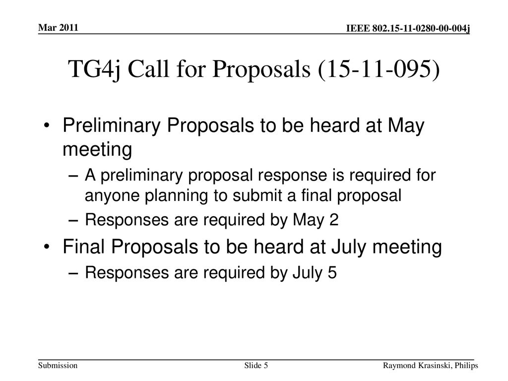 TG4j Call for Proposals ( )