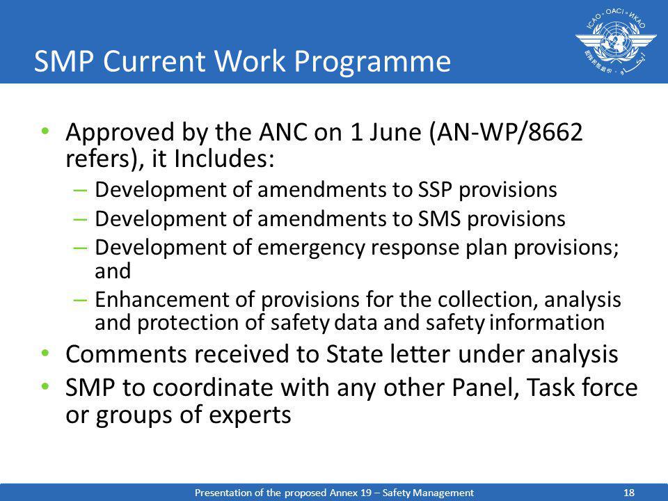 SMP Current Work Programme