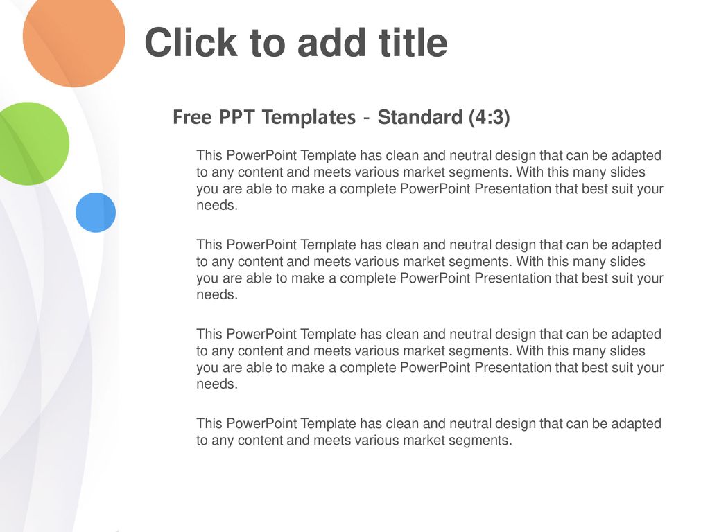 Click to add title Free PPT Templates - Standard (4:3)
