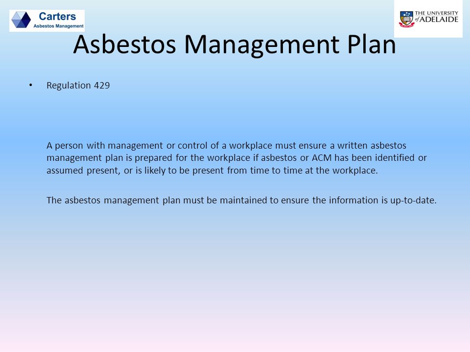 Asbestos Management Plan