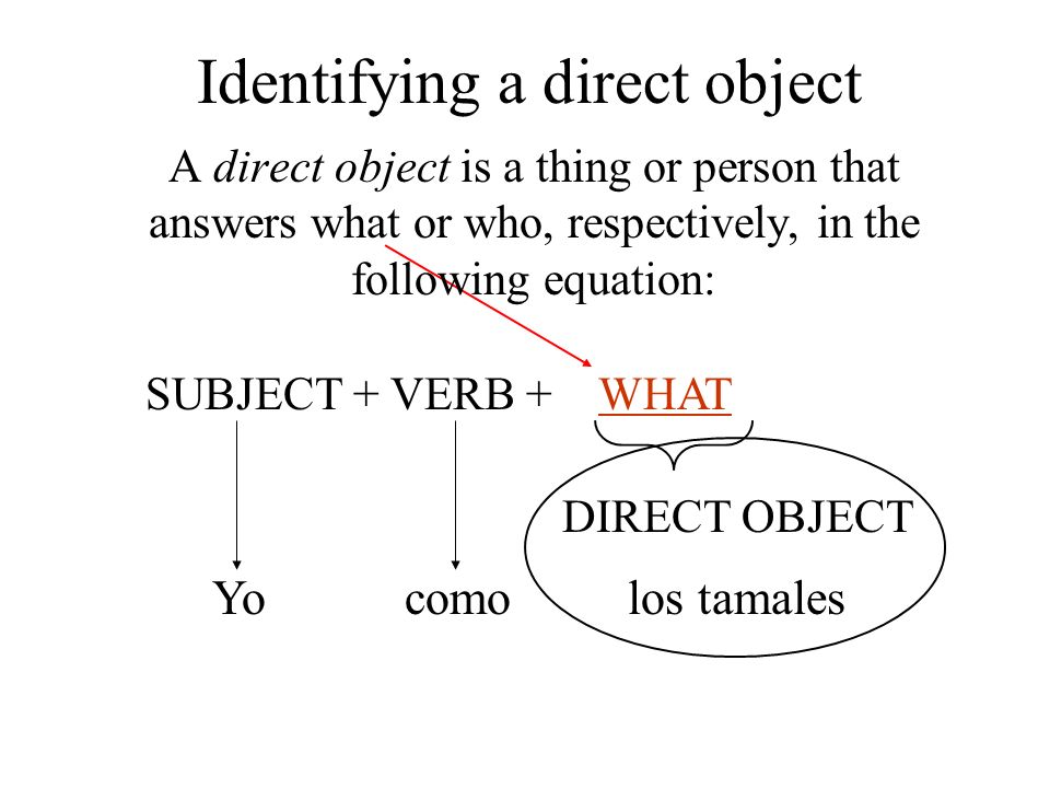 Identifying a direct object