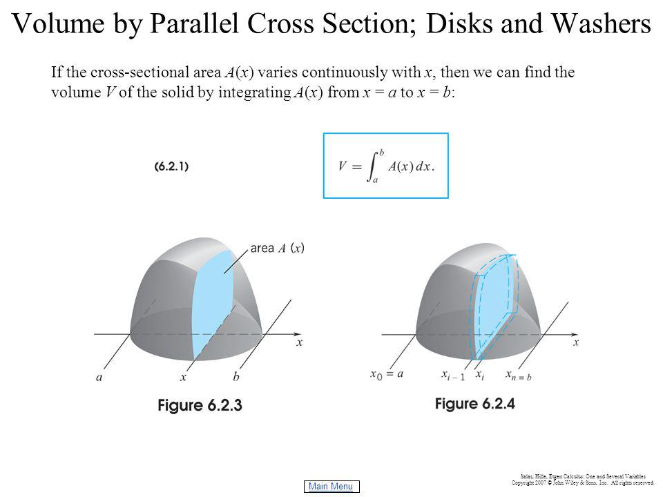Volume by Parallel Cross Section; Disks and Washers