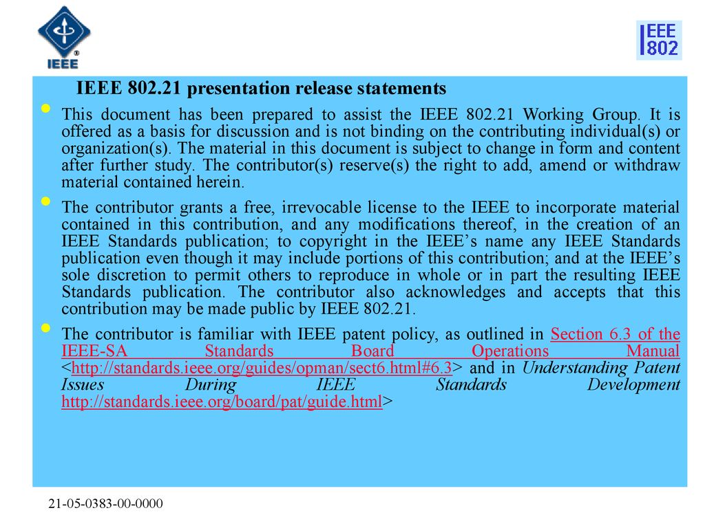 IEEE presentation release statements