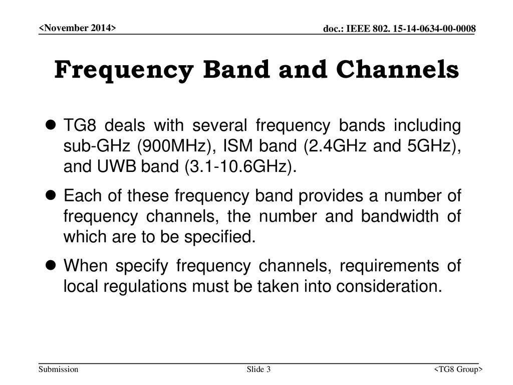 Frequency Band and Channels