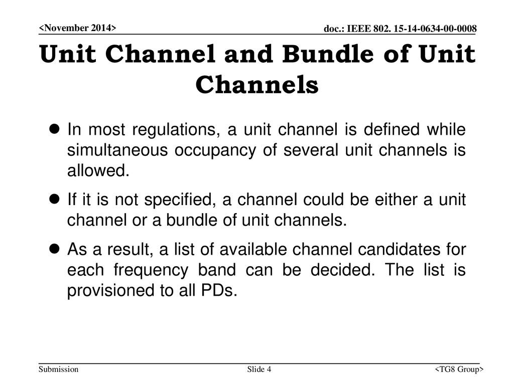 Unit Channel and Bundle of Unit Channels