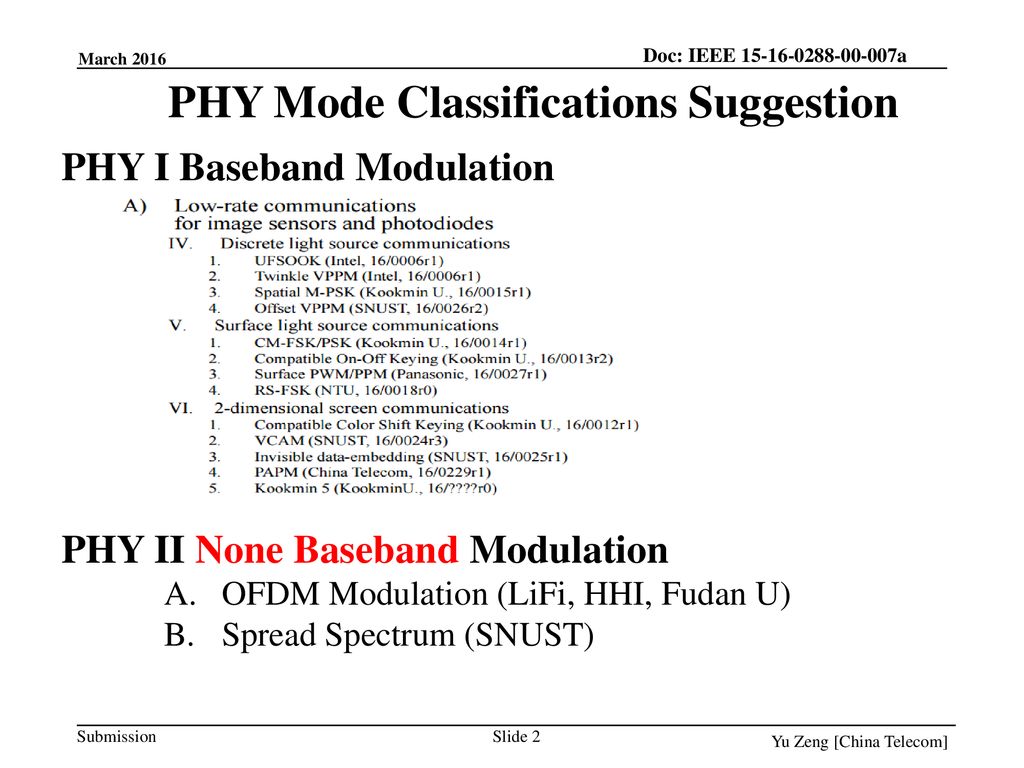 PHY Mode Classifications Suggestion