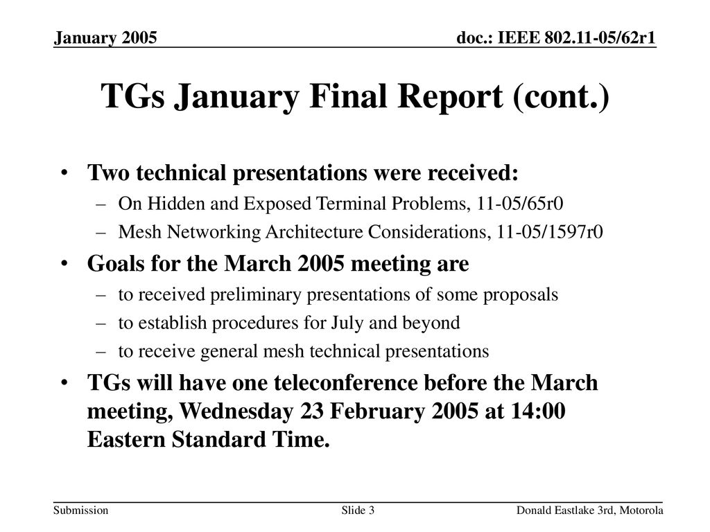 TGs January Final Report (cont.)