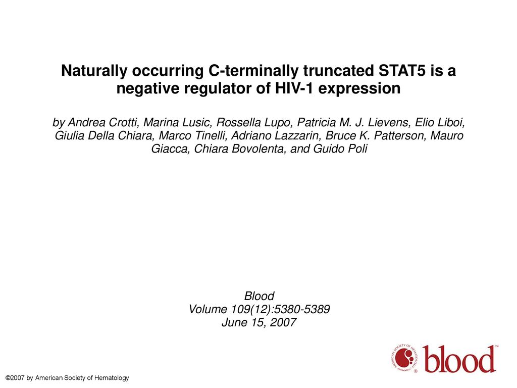 Naturally occurring C-terminally truncated STAT5 is a negative regulator of HIV-1 expression