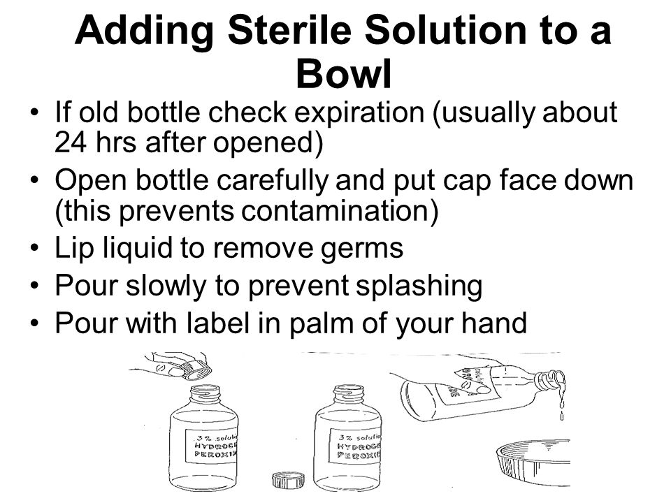 Adding Sterile Solution to a Bowl