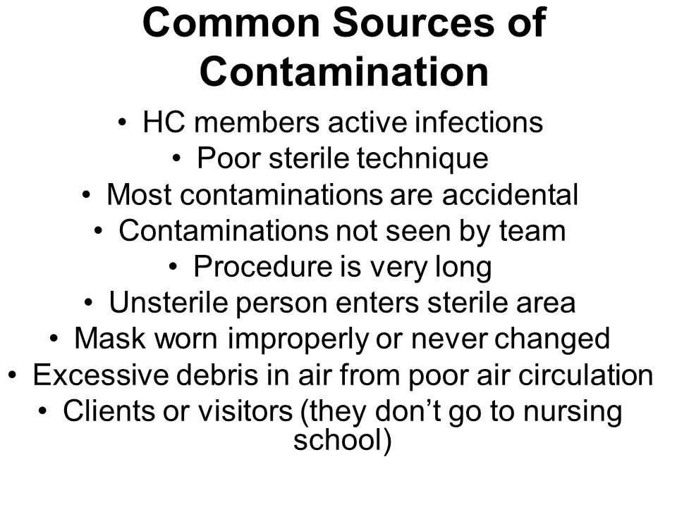 Common Sources of Contamination