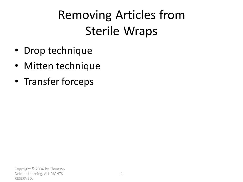 Removing Articles from Sterile Wraps