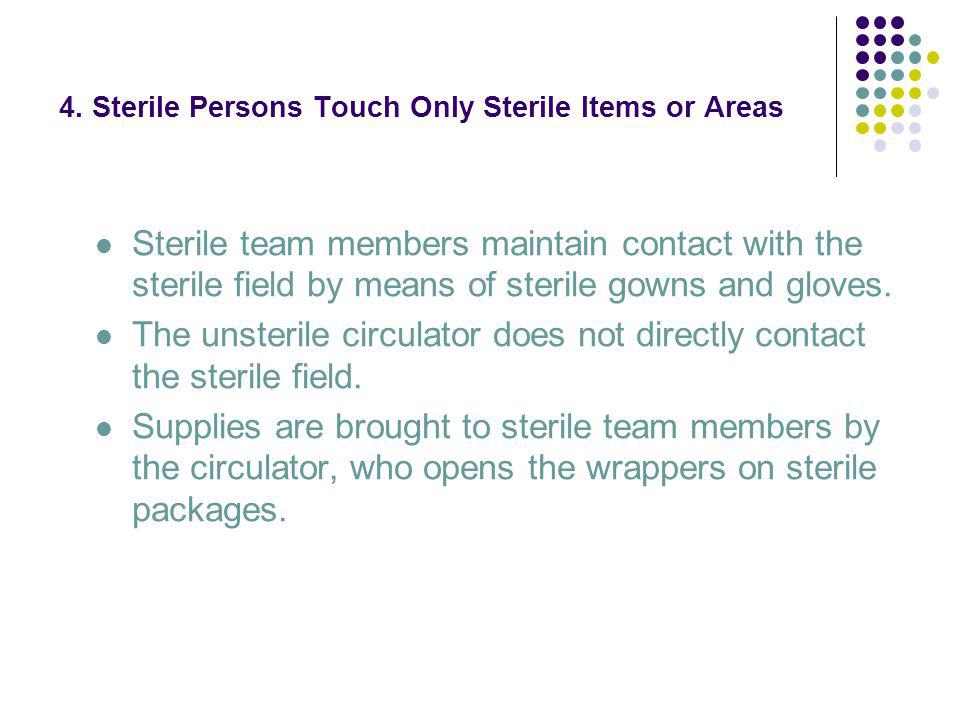 4. Sterile Persons Touch Only Sterile Items or Areas