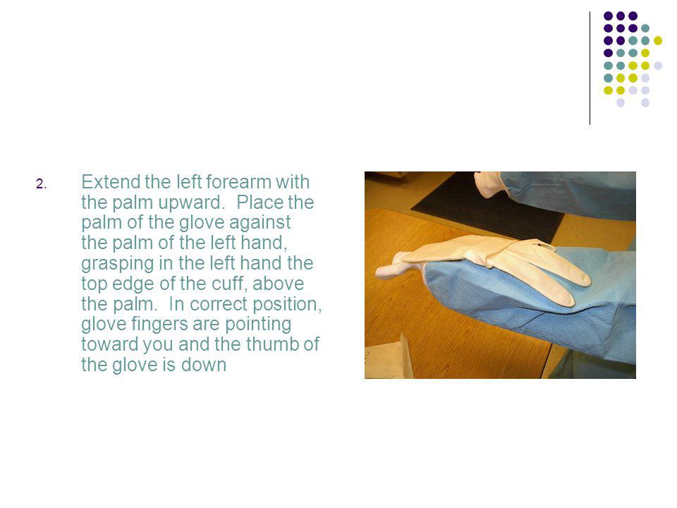 Extend the left forearm with the palm upward