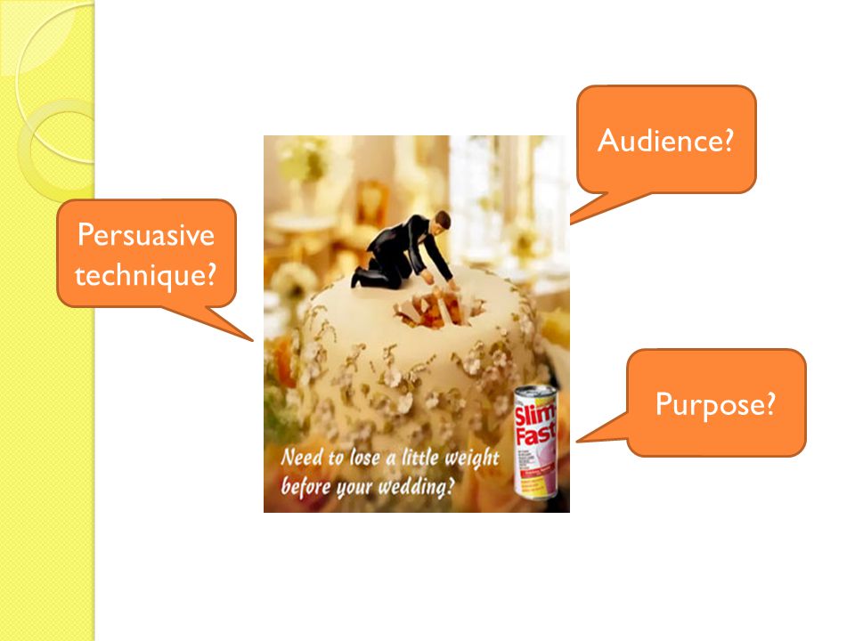 Audience Persuasive technique Purpose