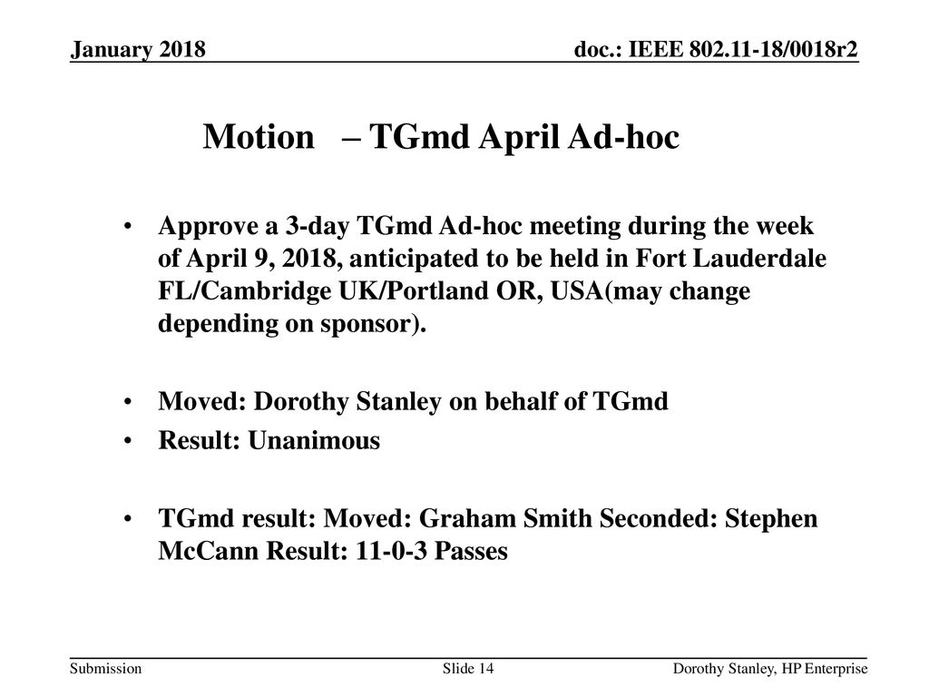 Motion – TGmd April Ad-hoc