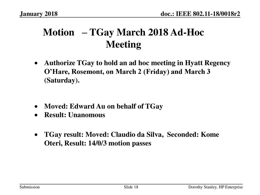 Motion – TGay March 2018 Ad-Hoc Meeting