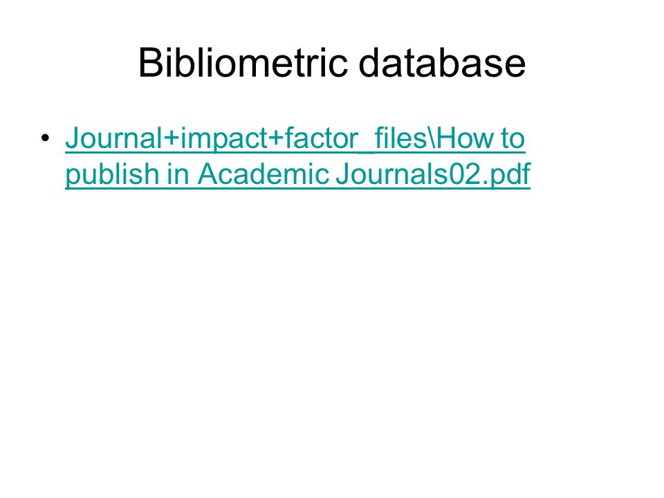 Bibliometric database