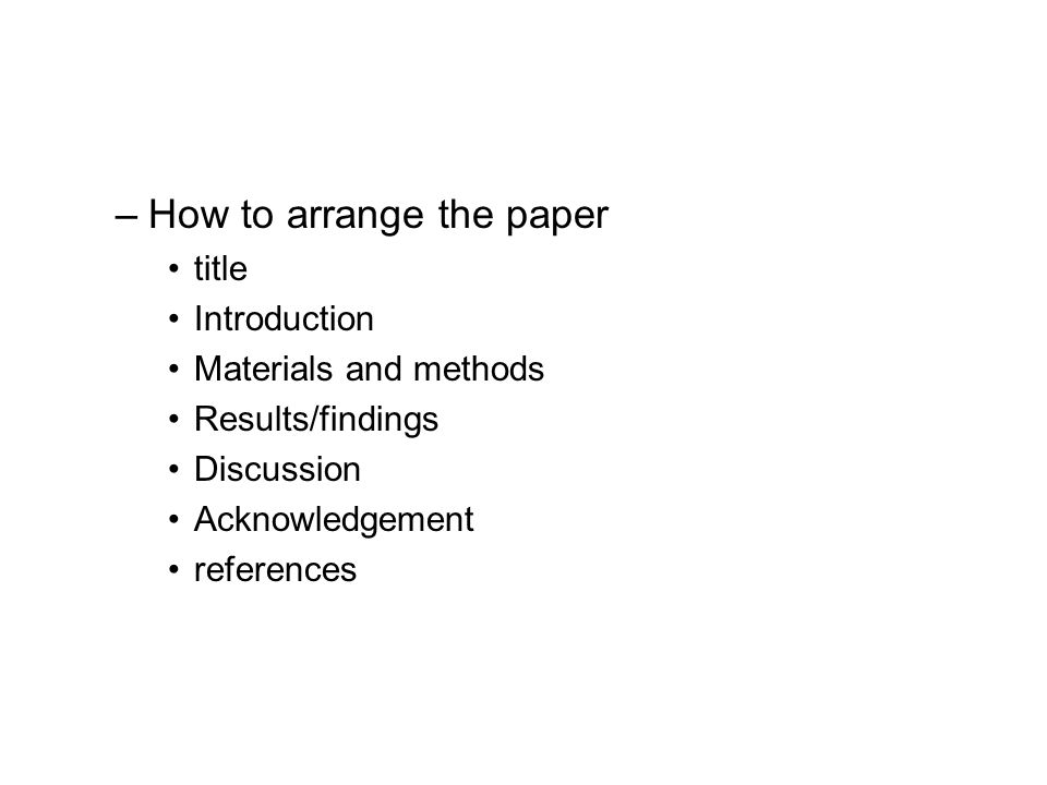 How to arrange the paper