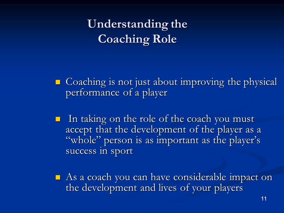 Understanding the Coaching Role
