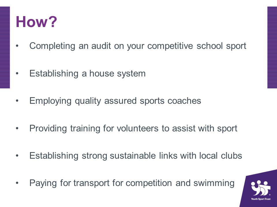 How Completing an audit on your competitive school sport