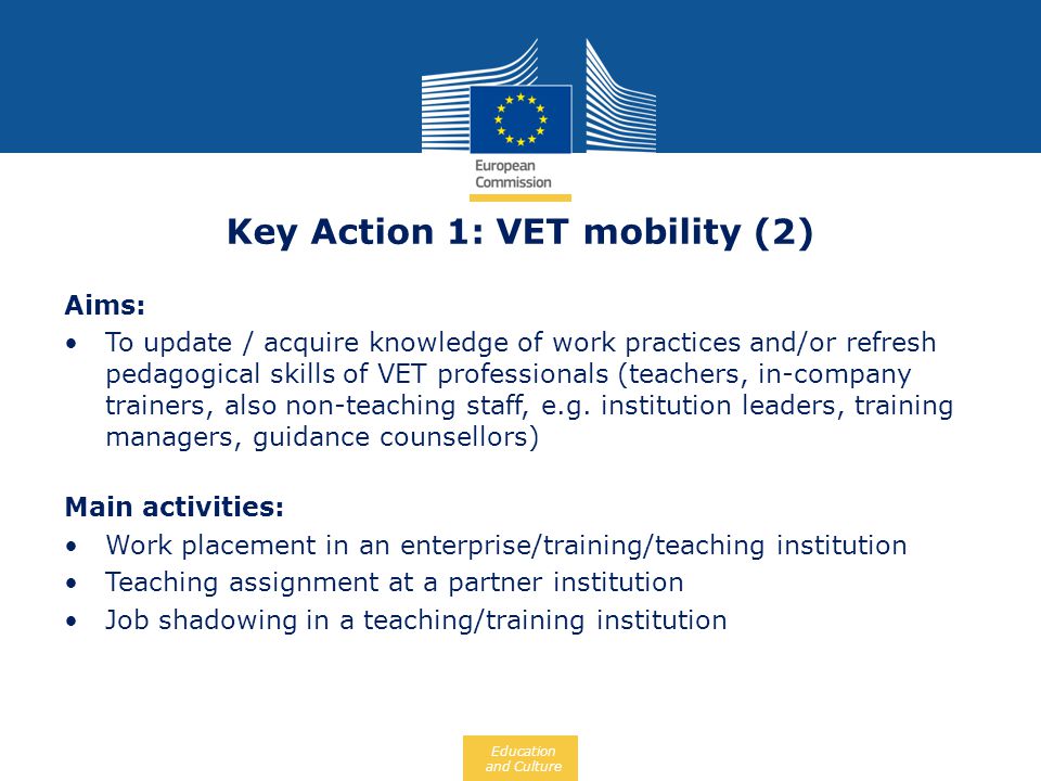 Key Action 1: VET mobility (2)