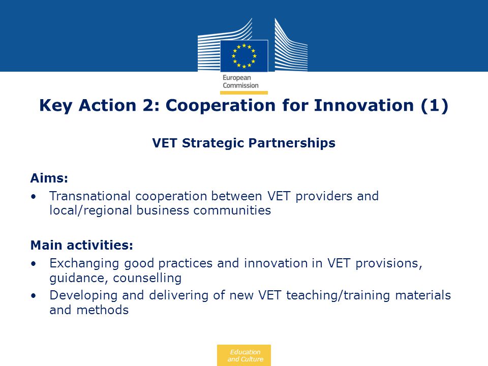 Key Action 2: Cooperation for Innovation (1)