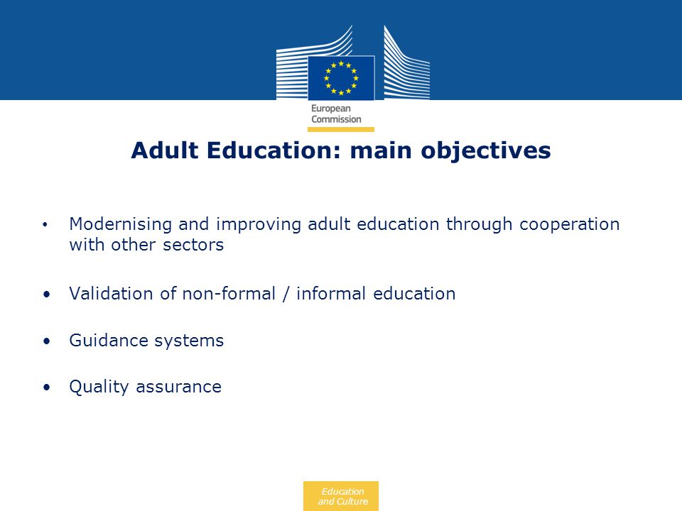 Adult Education: main objectives