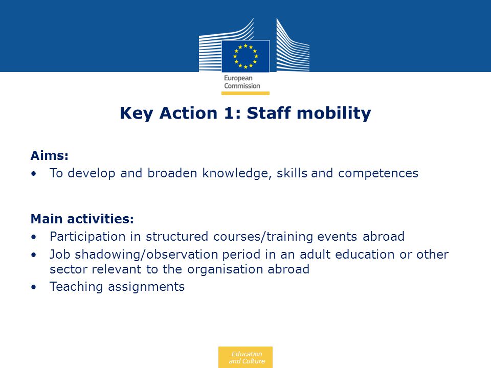 Key Action 1: Staff mobility