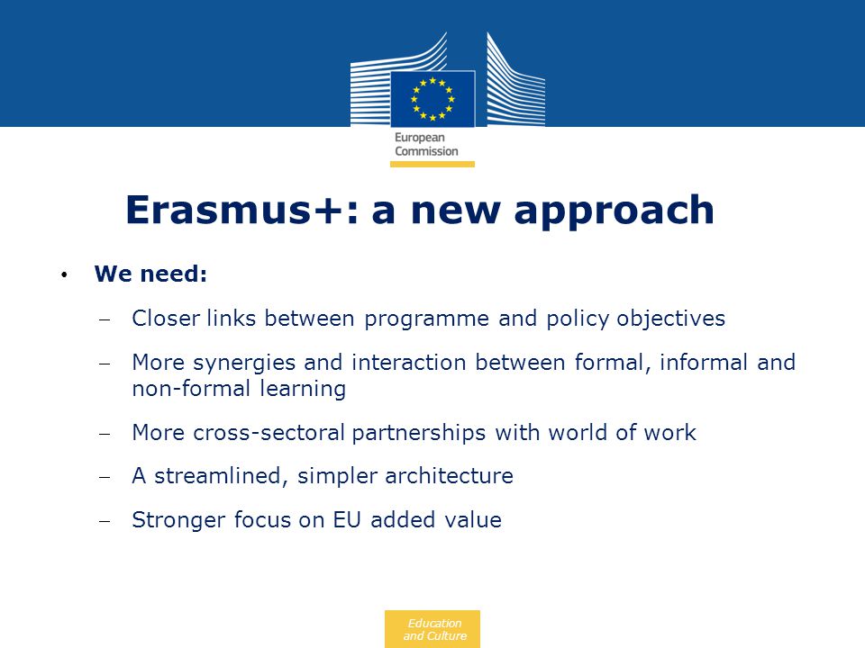 Erasmus+: a new approach