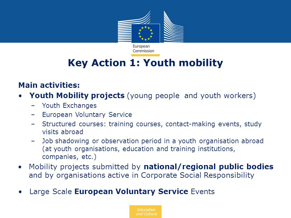 Key Action 1: Youth mobility