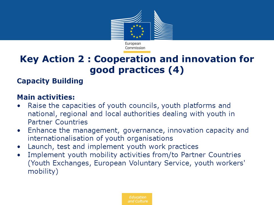 Key Action 2 : Cooperation and innovation for good practices (4)
