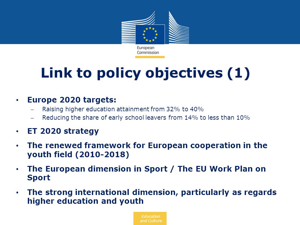 Link to policy objectives (1)